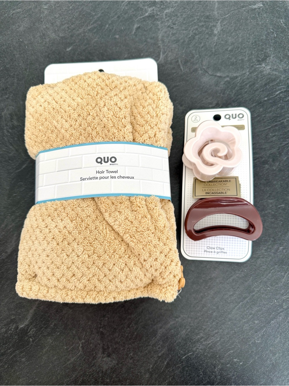 Quo Bundle Set of Hair Towel & Hair Accessories Set